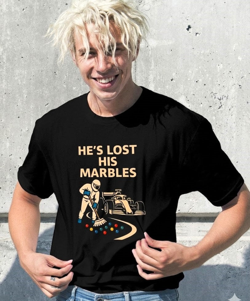 He’s Lost His Marbles – Funny F1 Racing Pun Design