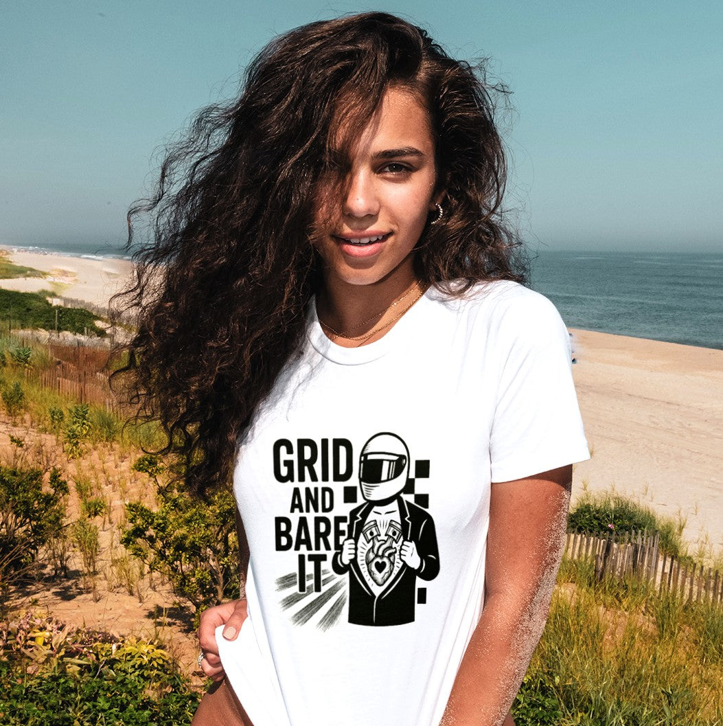 Grid and Bare It - Helmeted Driver Graphic Shirt