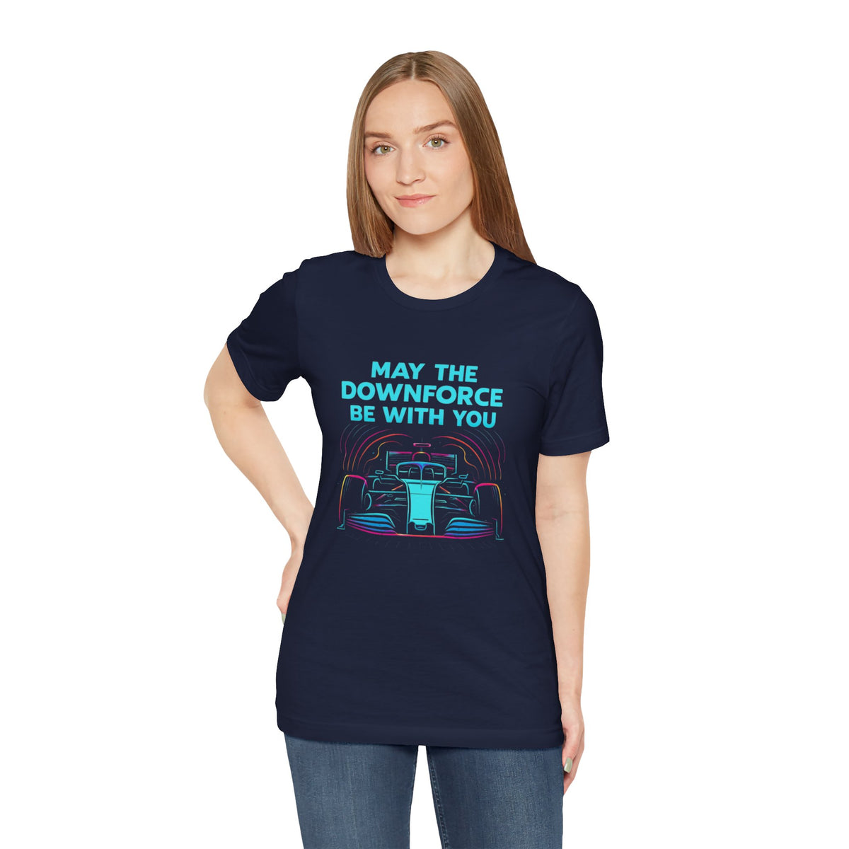 May the Downforce Be With You – Funny F1 Pun T-Shirt