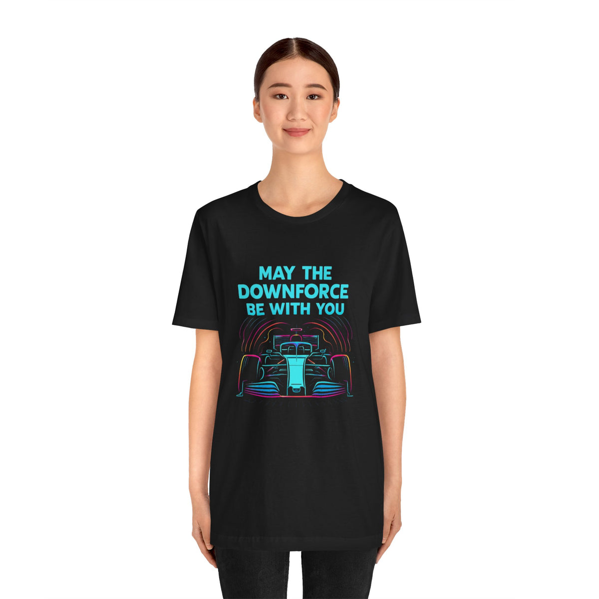 May the Downforce Be With You – Funny F1 Pun T-Shirt