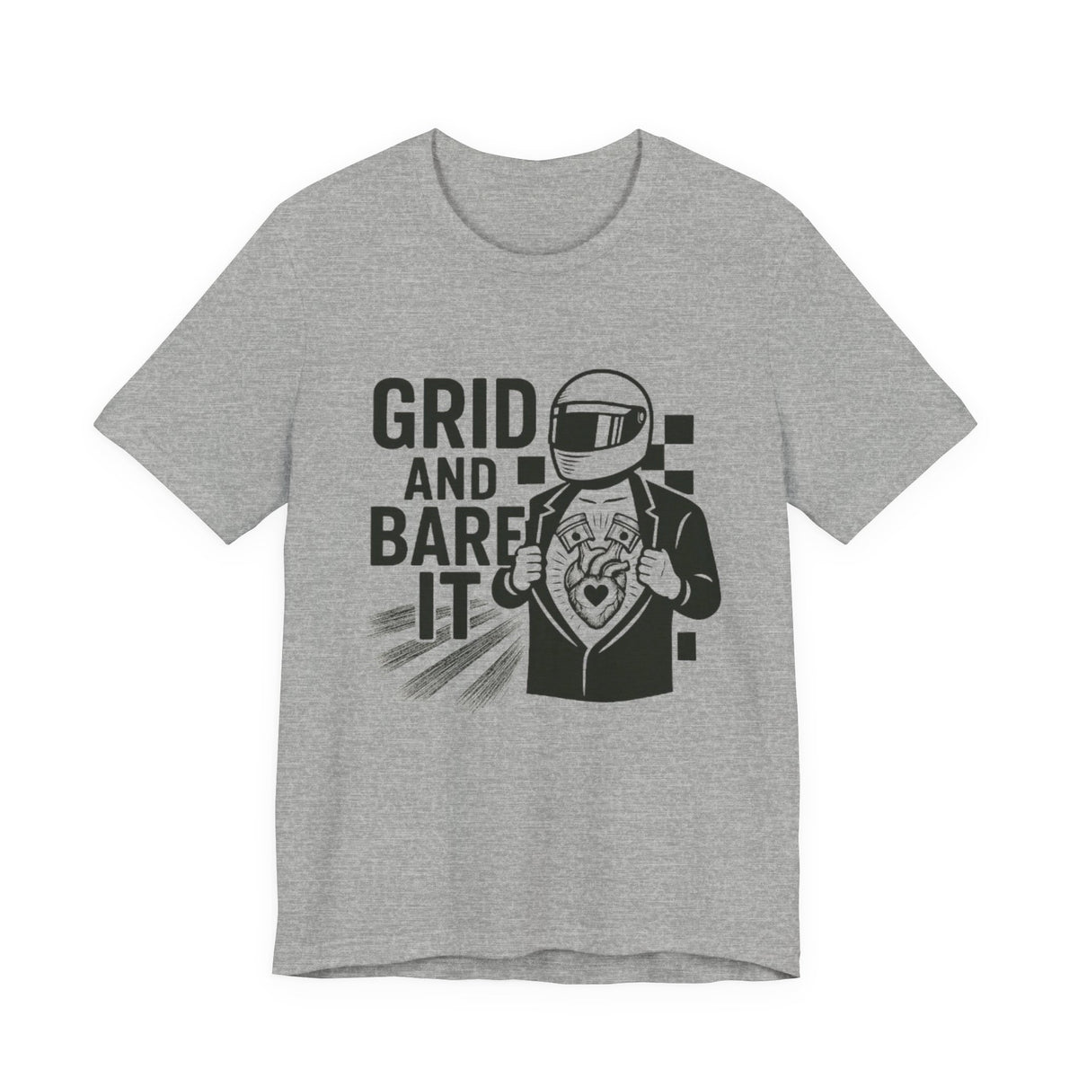 Grid and Bare It - Helmeted Driver Graphic Shirt